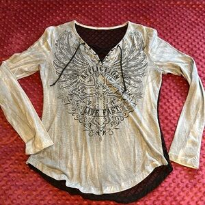 Affliction Long sleeve top. Large